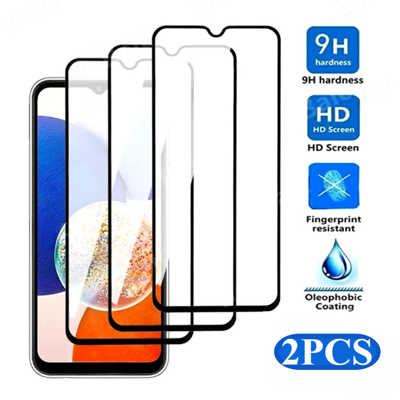 2PCS กระจกนิรภัยสีดําขอบฟิล์มสําหรับ Vivo V2044 V2043 V2042 V2038 V2037 V2036 V2034 V2031 V2030 V202