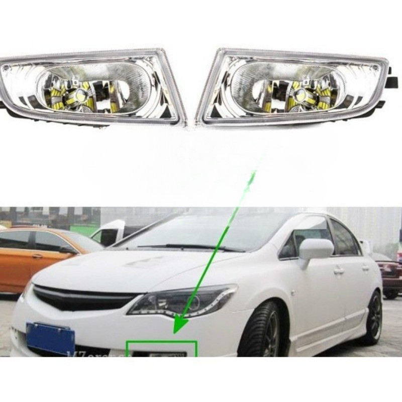 สําหรับ CIVIC หมอกโคมไฟด้านหน้าขับรถหมอกกันชนหน้าสําหรับ HONDA CIVIC SNA FD 2006 2007 2008 FD1 FD2 ก
