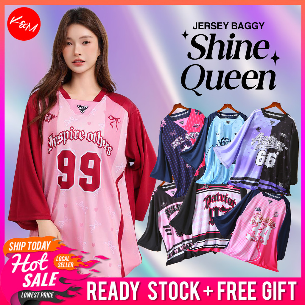 KM Jersey Muslimah Baggy Style 3/4 Sleeve Printing Design [T15856A]