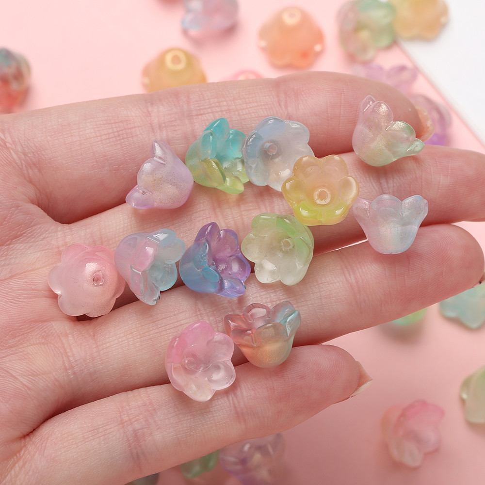 ลูกปัดแก้ว pearlescent สี Lily of the Valley ขนาด 12 มม. จำนวน 20 ชิ้นสำหรับทำสร้อยข้อมือ DIY