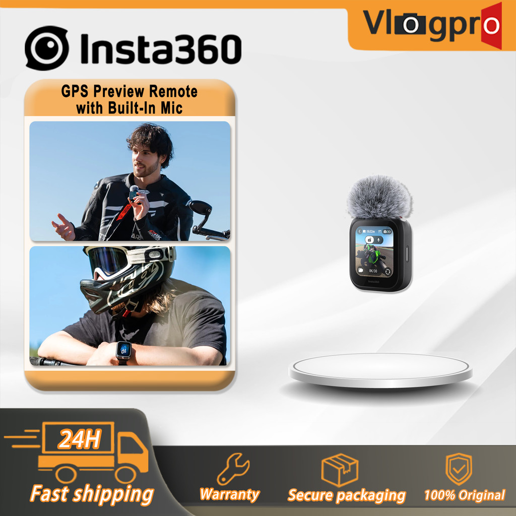 Insta360 GPS Preview Remote พร้อมไมโครโฟนในตัวสําหรับ Insta360 X5Insta360 Ace Pro 2