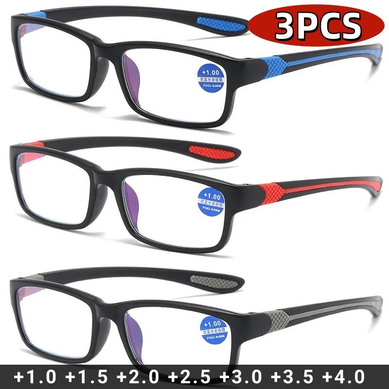 แว่นตาอ่านหนังสือ Photochromic TR90 กรอบสแควร์ ป้องกันแสงฟ้า และสายตายาว สไตล์สำหรับทั้งผู้ชายและผู้หญิง