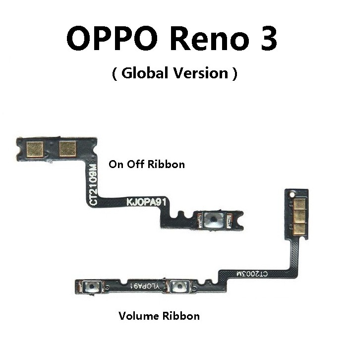 BM OPPO K7 / OPPO Reno3 5G เปิดปุ่ม Off & Volume Up Down Flex Cable Ribbon สําหรับซ่อมเปิด PCHM30 PD