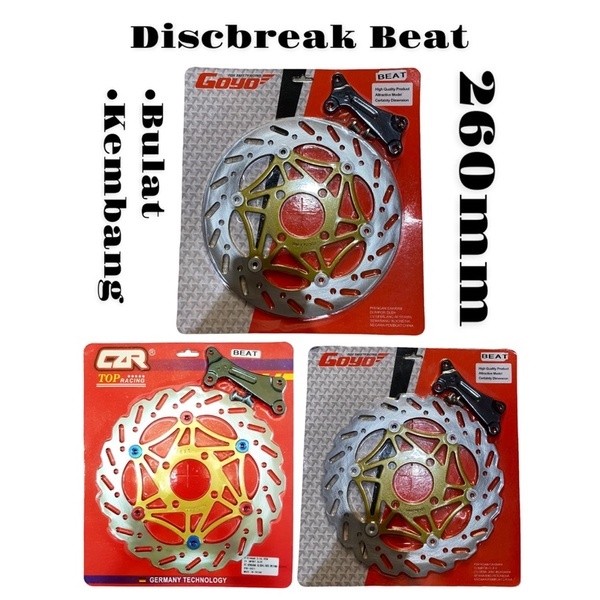 แผ่น GOYO CZR Beat 260 มม.ดิสเบรคขนาดใหญ่รอบดอกไม้เหล็ก Floting CNC 260 มม. Scoopy Genio Vario110 ให