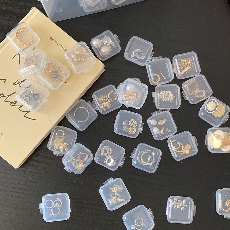 Roselife 1 ชิ้นอุปกรณ์จัดเก็บเครื่องประดับต่างหูสร้อยคอแหวน Netflix โปร่งใสแบบพกพากล่อง - รูปที่ 4