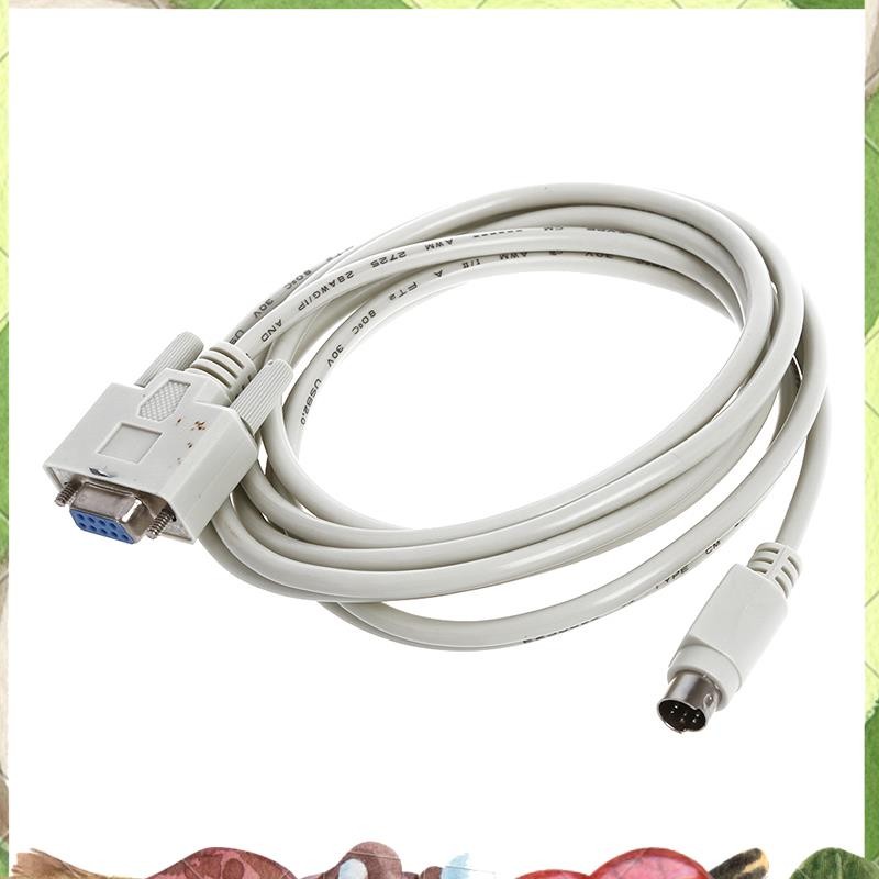 DB9P ถึง 8P Mini Din RS232 ดาวน์โหลดสายสีขาว 8.2 Ft สําหรับ PLC -EH