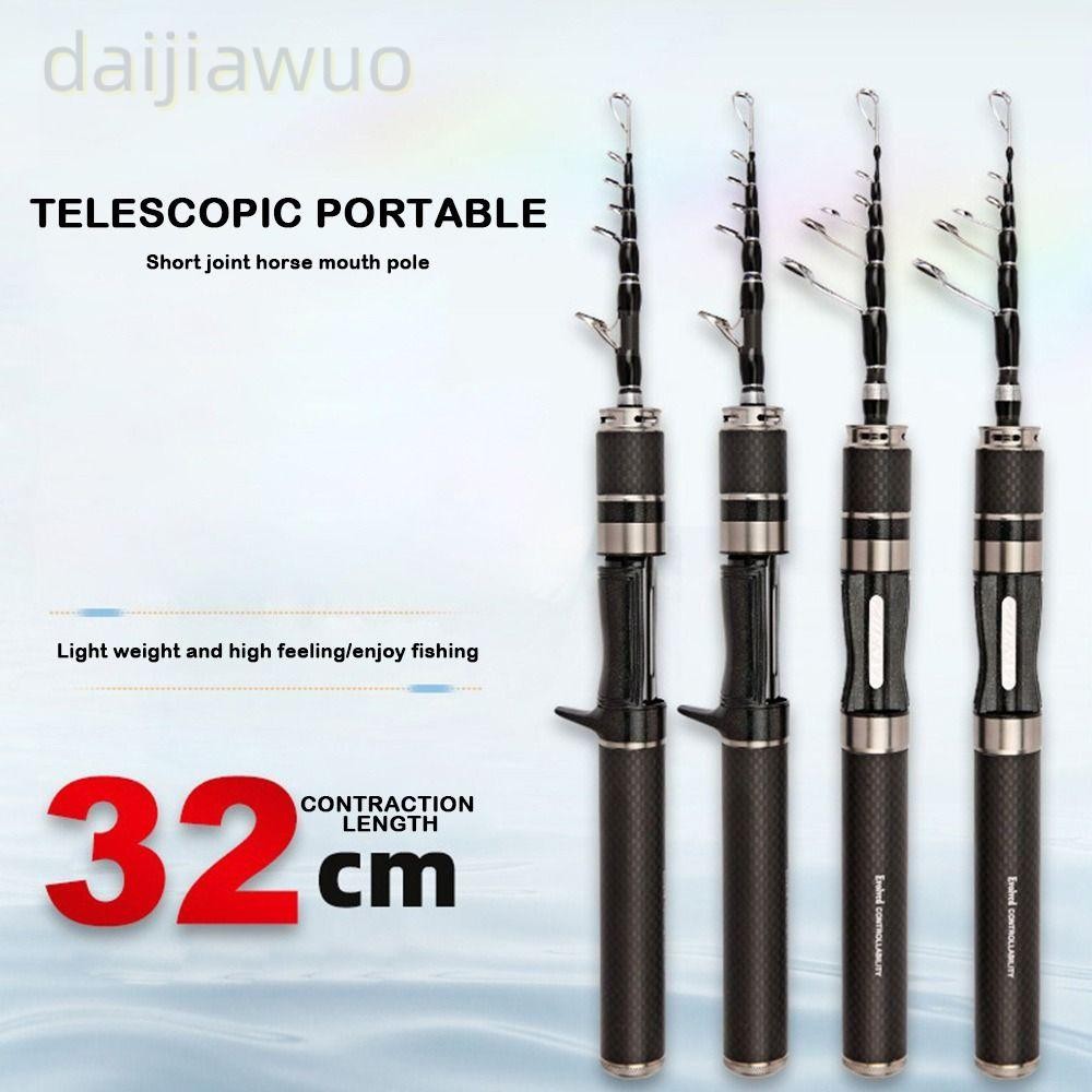 DAIJI เครื่องมือตกปลาครบชุด คันเบ็ดแบบยืดไสลด์ สปินแคสท์โรดคอมโบทะเล่นสำหรับเด็ก และไฟเบอร์ฟิดเจอร์ฟีดเดอร์ rod combo