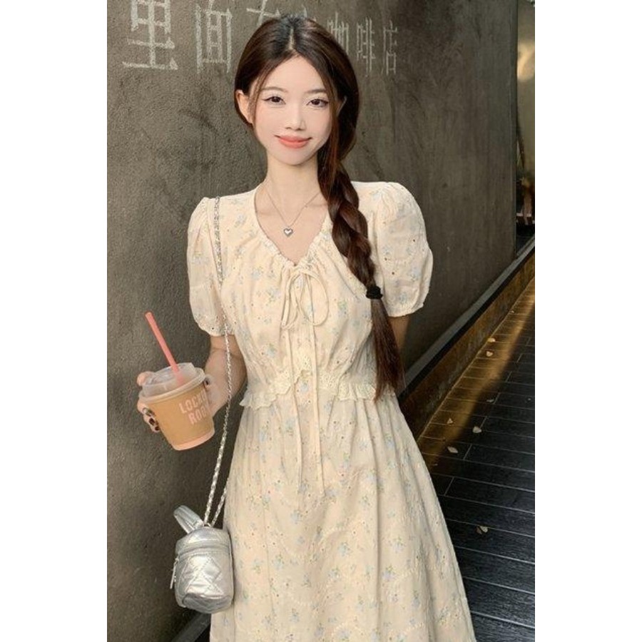 ขนาดใหญ่ภาษาฝรั่งเศสคํา High-End ชุดดอกไม้หญิงฤดูร้อน Pear รูปร่างลูกไม้กระโปรงไขมัน MM ฝาครอบ Belly