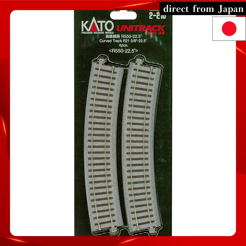 KATO HO Gauge Curved Track R550-22.5° Set of 4 2-210 Model Railroad Accessories