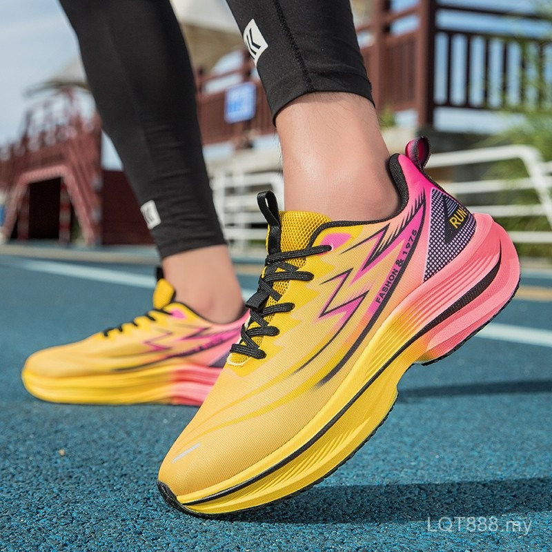 READY STOCK 33-44 รองเท้าวิ่งผู้ใหญ่ | รองเท้าผ้าใบมาราธอนแผ่นคาร์บอน | รองเท้ากีฬากันลื่นและระบายอา