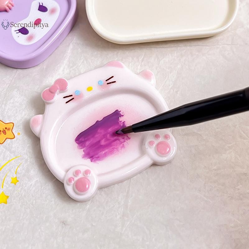 SEE 1 ชิ้นน่ารัก Sanrio เรซิ่นสี Palette มินิแบบพกพาโทนเล็บเครื่องมืออุปกรณ์ศิลปะอุปกรณ์ตกแต่ง TH