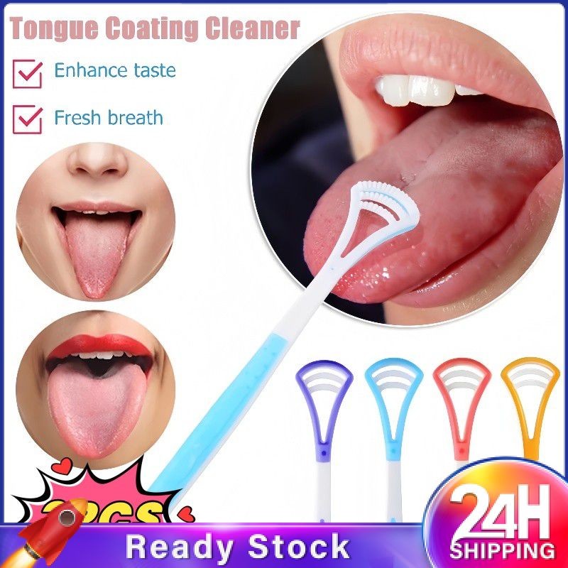 ❥❥ 3PCS Silicone Tongue Scraper Reusable Keep Fresh Breath Tongue Surface Cleaner Remove Halitosis T