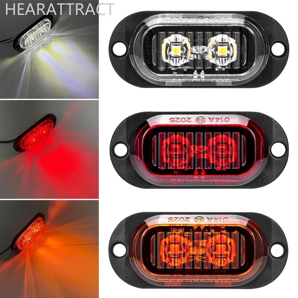 HEARATTRACT 2LED Trailer รถบรรทุกด้านข้าง Marker ไฟกันน้ํารถ Lorry รถบรรทุก Van Bus คําเตือนความปลอด