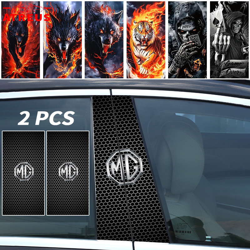 2ชิ้น MG สติกเกอร์ติดเสาประตูรถยนต์ แผ่นติดเสาประตู สติกเกอร์ เสากลางหน้าต่าง B คอลัมน์สติกเกอร์ ฟิล