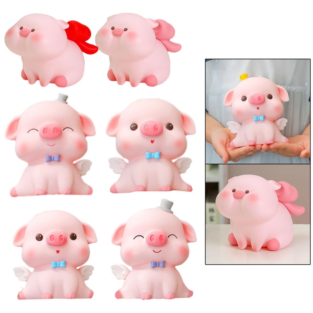 [mibum01eb] กระปุกออมสินหมูของขวัญตกแต่งประติมากรรมหมูสําหรับห้องนั่งเล่นสํานักงานห้องนอน