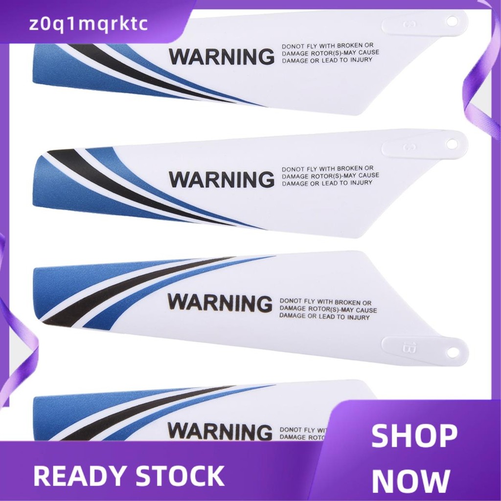 z0q1mqrktc ใบมีดสํารอง 4 ชิ้นสําหรับเฮลิคอปเตอร์โรเตอร์ rc S107, สีฟ้า