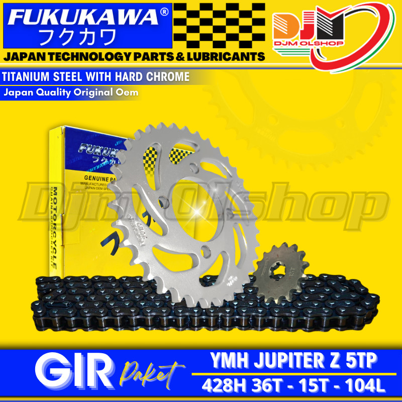 คุณภาพเดิมชุดเกียร์ Jupiter Z Burhan Gear Package Jupiter 5TP Chain 428H 104L 36T 15T win เกียร์ทนทา