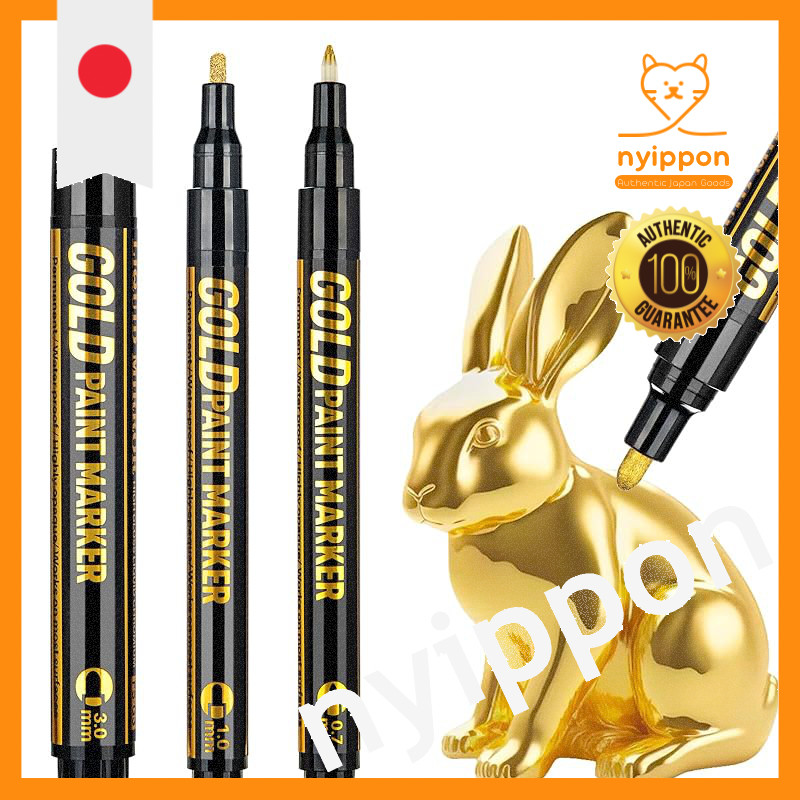 AKARUED Gold Plated Repair Pen Set - 3 Piece - 0.7mm/1mm/2mm - For Metal, Glass, and DIY Crafts