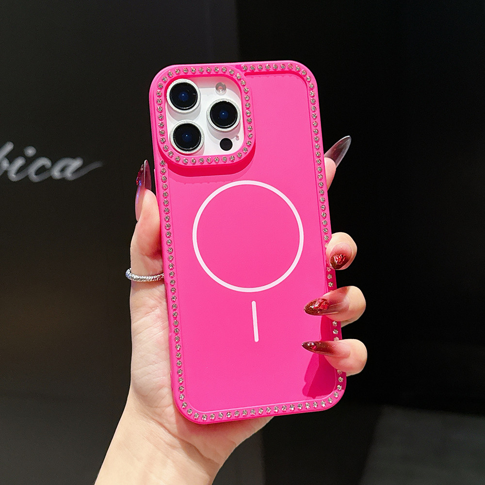 แม่เหล็กดูดขอบเพชรสําหรับ ไอโฟน 11 12 13 14 15 16 มือโปร สูงสุด เคสโทรศัพท์รวมทุกอย่างเคสใส่โทรศัพท์แฟชั่นป้องกันการตก