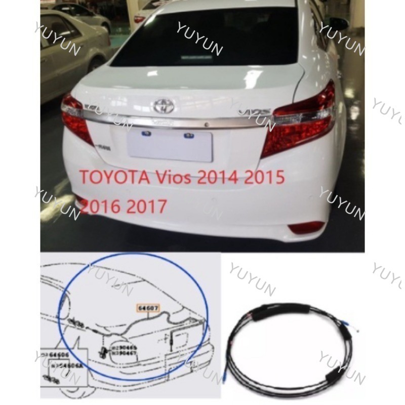 YY Toyota Vios gen3 superman 2014 2015 2016 2017 2018 ช่อง/สายฝากระโปรงท้าย REAR BONNET CABLE สายกระบะท้าย