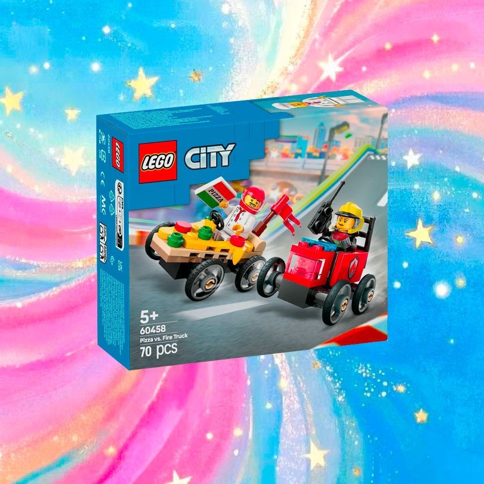 เลโก้ 60458 พิซซ่า ซื้อกลับบ้าน รถบรรทุกรถดับเพลิงเมืองซีรีส์ชายหญิงเด็กอาคารบล็อกของเล่นของขวัญ 8.2