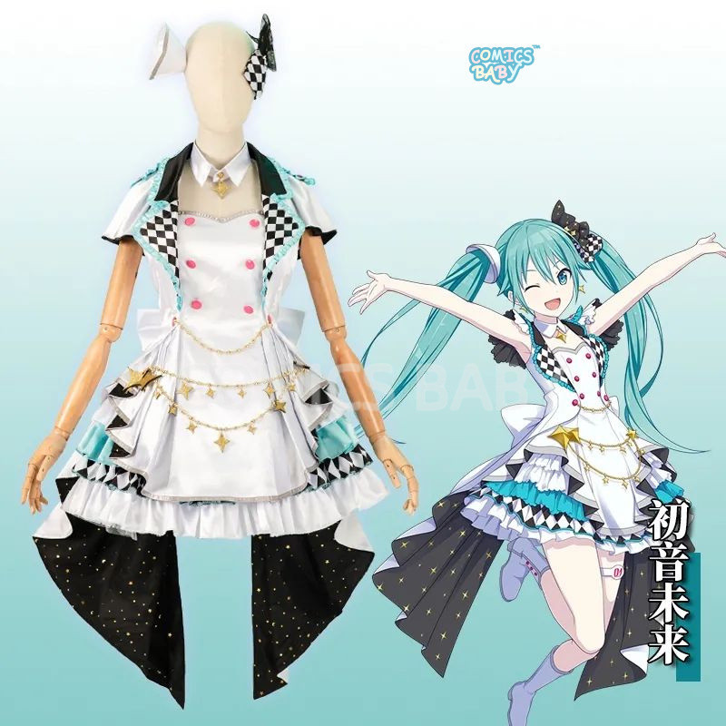 Project Sekai Colorful Stage! feat. Kagamine Rin Cosplay Costume ฮัตสึเนะ  Hatsune green Princess dr