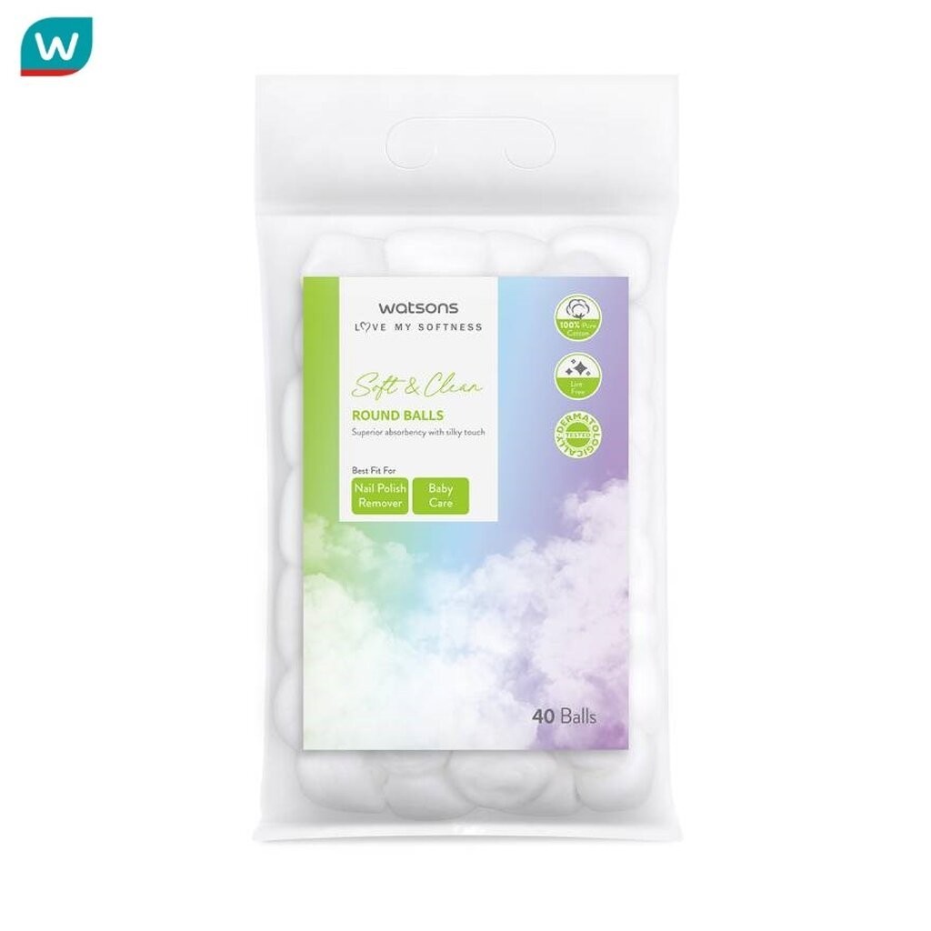 Watsons วัตสัน สำลีก้อนกลม 40 ก้อน
