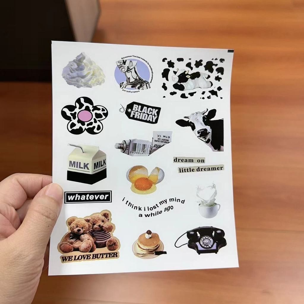 ของขวัญ สติ๊กเกอร์ PVCติดเคส โน๊ตบุ๊ค สติกเกอร์ตกแต่ง.สติ๊กเกอร์ไดคัท สติกเกอร์ กันน้ำ sticker PVC หมี โคนม สติ๊กเกอร์*1