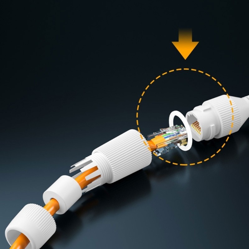 WIN ขั้วต่อ RJ45 กันน้ํา PA66 Ethernets เครือข่าย Couplers ทนทานต่อการดึง