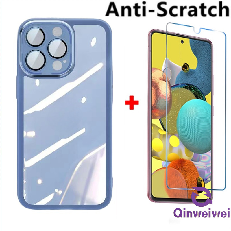 2in1 1 ชิ้นเคสโทรศัพท์ + 1 ชิ้นกระจกนิรภัยสําหรับ Huawei Nova Y61 Y90 Y70 Y71 Y9 Y9S 9se HONOR X6a X