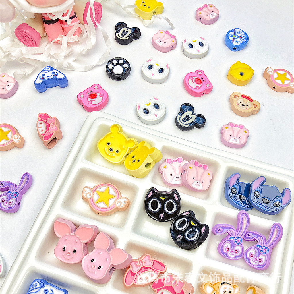 หยดน้ํามันน่ารัก [ชุดการ์ตูน] Xingdailu Melody Cat Beaded diy Handmade สร้อยข้อมือสร้อยคอวัสดุ 6HL7