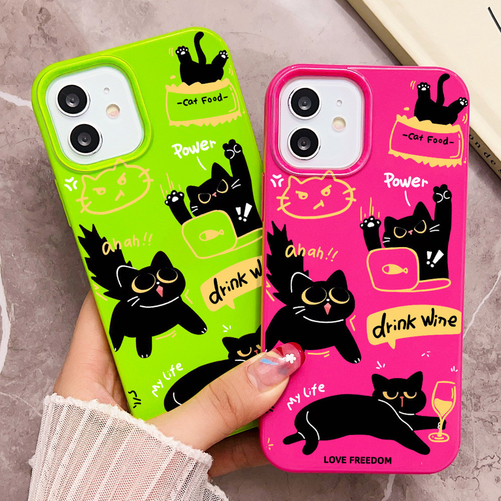 TPU เปลือกเจลลี่สี เคสโทรศัพท์คู่สำหรับ for iPhone 11 12 13 14 15 Pro Max 7 8 Plus XR X XS MAX SE 13 12 11 Pro 14 Plus