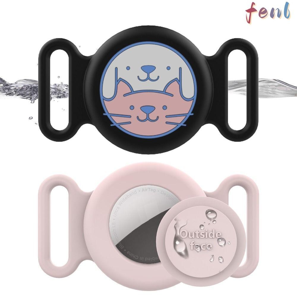 Fenl ปลอกคอสัตว์เลี้ยงซิลิโคน ,ซิลิโคนป้องกันการสูญหายติดตามแขนป้องกัน,น่ารักการ์ตูนกันน้ําอุปกรณ์ป้องกันผู้ถือป้องกันสําหรับ AirTag แมวสุนัข