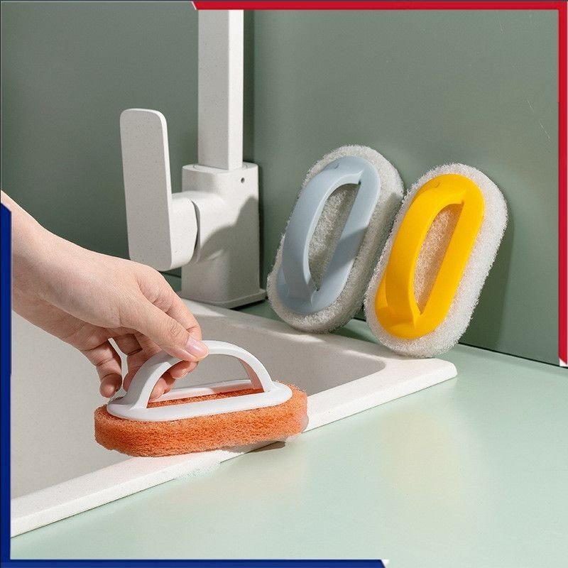 มัลติฟังก์ชั่นจับฟองน้ําแปรงห้องครัวห้องน้ําทําความสะอาดฟองน้ําแปรงด้านล่างอ่างอาบน้ําทําความสะอาดแปรง