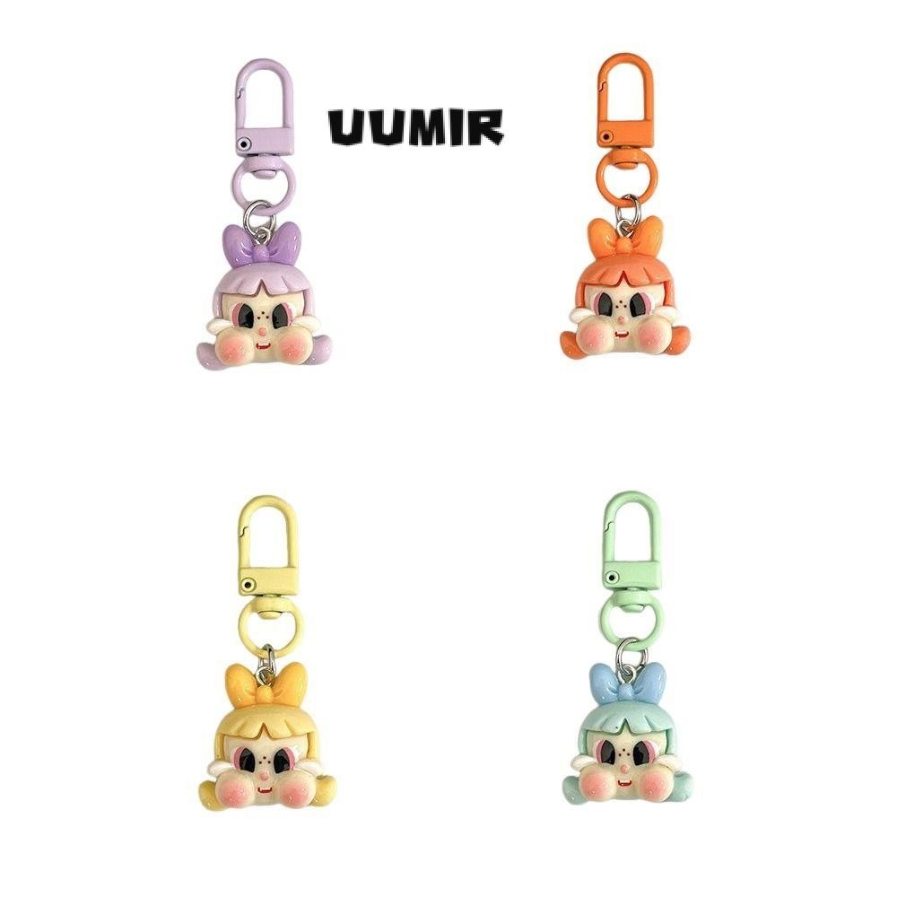 UUMIR พวงกุญแจ, แหวนกุญแจหน้าฟองที่มีประโยชน์, การ์ตูนน่ารักสาวตัวเล็กเรซิ่นทนทานกระเป๋านักเรียนจี้ของขวัญอุปกรณ์