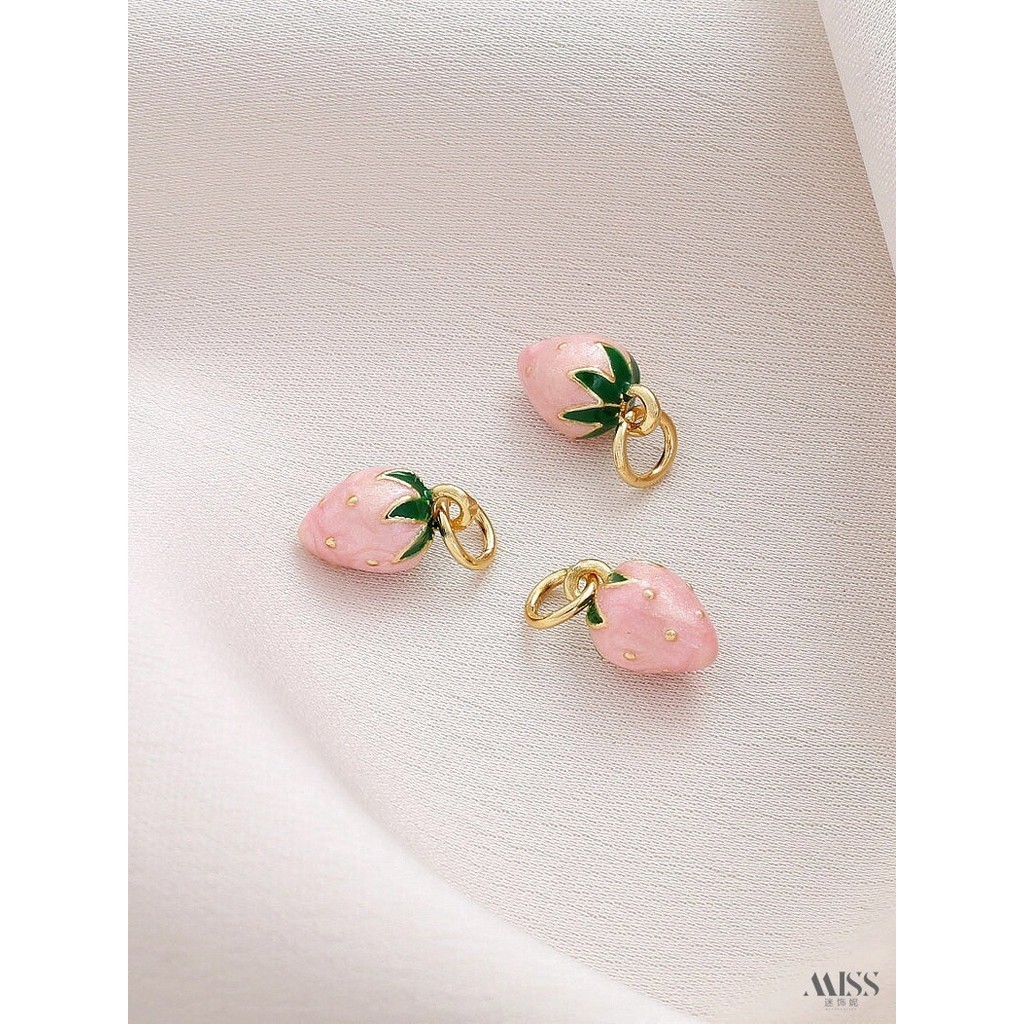 จี้ Strong การเก็บรักษาสี 18K Burnt Blue Cloisonne สตรอเบอร์รี่ผีเสื้อ Lotus ดอกไม้เด็กช้างจี้ diy สร้อยข้อมือสร้อยคอจี้อุปกรณ์เสริม