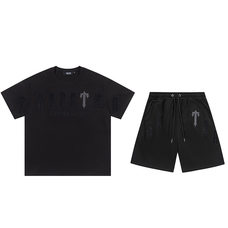 เสื้อยืดสําหรับผู้ชายtrapstarสีดําสีเทาผ้าขนหนูปักแฟชั่นสบายๆแขนสั้นเสื้อยืดขายส่งเสื้อยืดผู้ผลิตขายส่งครึ่งแขนฤดูร้อน