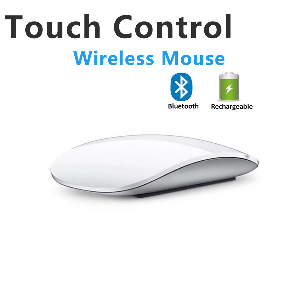 Touch Control เมาส์ไร้สายบลูทูธ 5.0 ชาร์จเงียบ Multi Arc Touch Mice เมาส์บางเฉียบสําหรับแล็ปท็อป Ipad Mac PC Macbook
