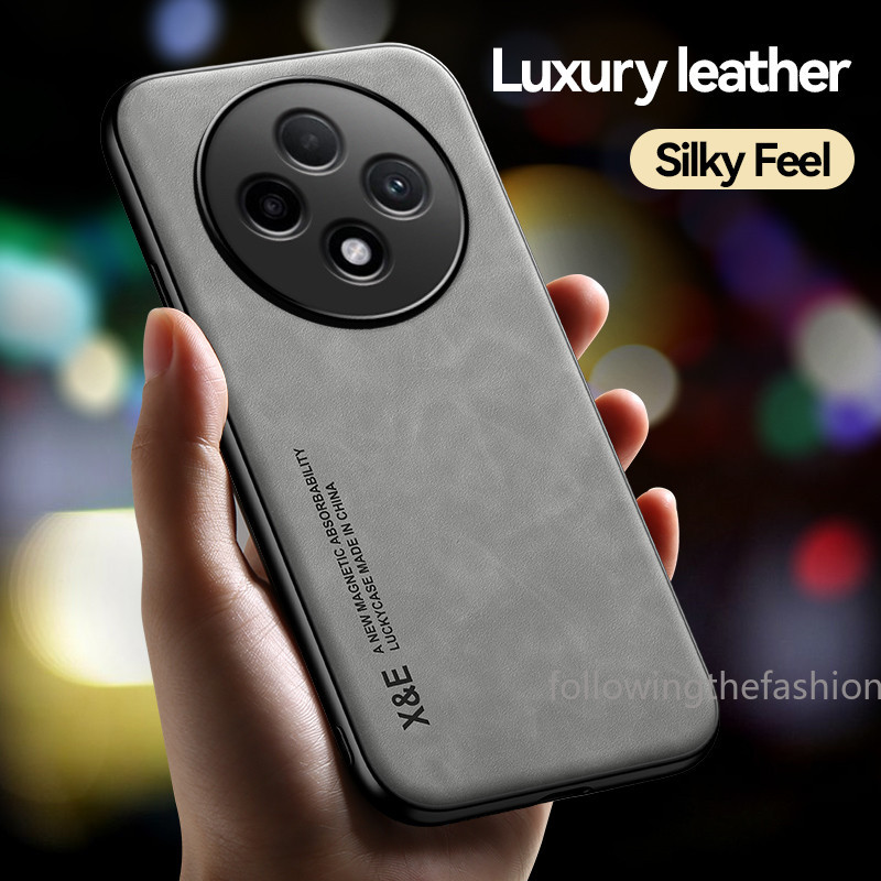 หรูหราหนังเคสโทรศัพท์สําหรับ OPPO Reno 12F 5G Reno12f 2024 ปลอกหนังบางพิเศษรถแม่เหล็กป้องกันนุ่มกันกระแทกฝาหลัง Capa