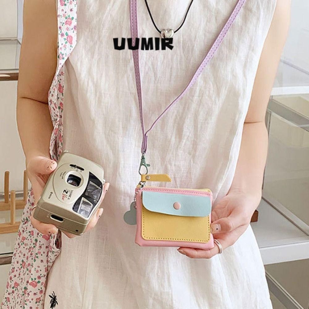UUMIR กระเป๋าใส่เหรียญ,หนัง ปู่ มินิกระเป๋าสตางค์สั้น,พร้อมจี้เชือกป้องกันการโจรกรรมคอแขวนกระเป๋ากุญแจผู้ชายผู้หญิง