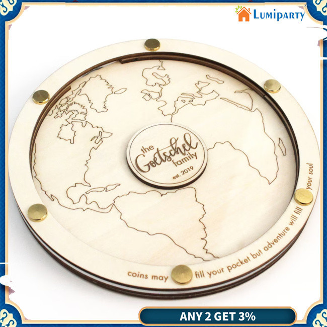 Lumiparty Coin Organizer Collection Fund Money Holder กล่องเหรียญออมทรัพย์ Travel Memory Travel Coin Box สําหรับคนรักการเดินทาง
