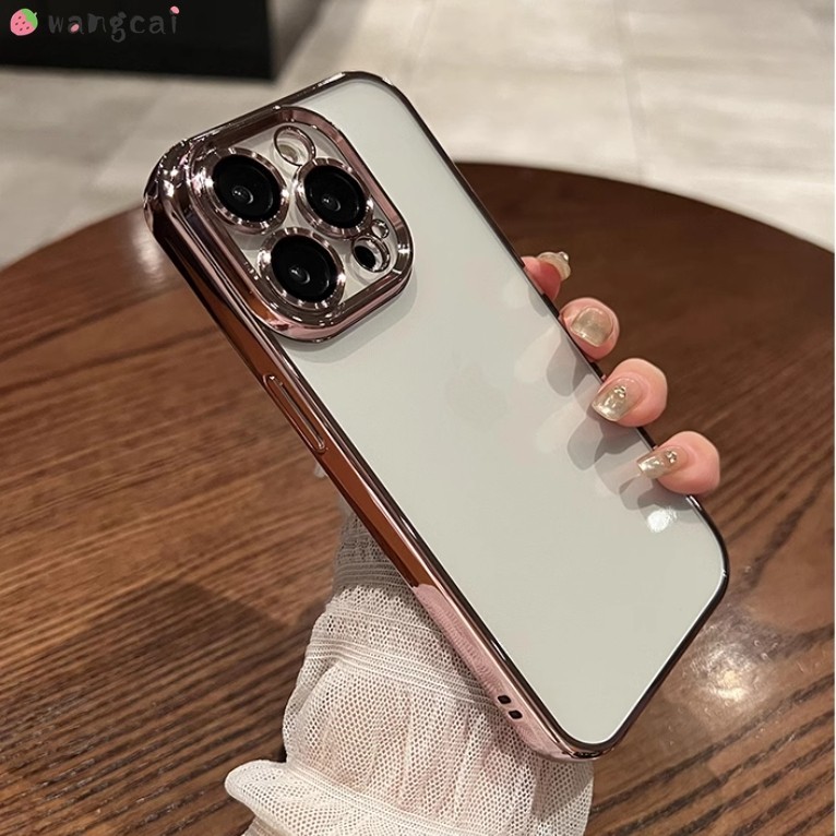 สําหรับ OPPO Reno 7 5 Pro 4 SE Lite 7Z 6 6Z 5Z 5K 4Z 3 2Z 2F 2 Z 4G 5G เคสโทรศัพท์สีชมพู Rose Gold ชุบเงา Shining ธุรกิจหรูหราซิลิโคนอ่อนกรณีฝาครอบ ราคา ถูกที่สุด ดีลบีเคเค แกลเลอรีภาพที่ 6