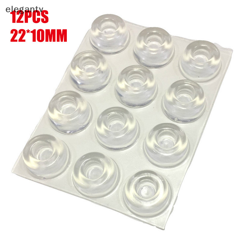 Egn 12 ชิ้น Clear Self กาว Stopper ยาง Damper บัฟเฟอร์ตู้กันชนซิลิโคน N