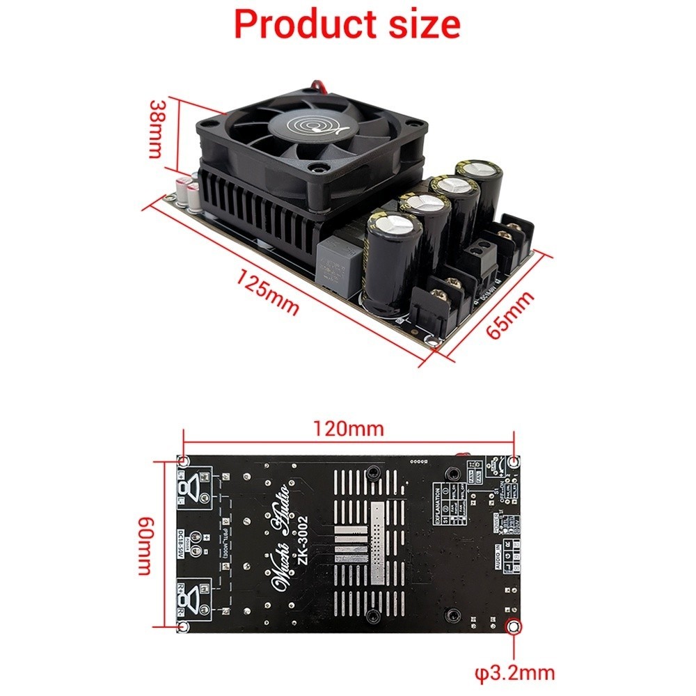 ZK 3002 แท้ 100% แอมป์ขับเบส TPA3255 300W*2  DC18-50v แอมป์แยกซับ แอมป์ขับซับ แอมป์จิ๋ว3002