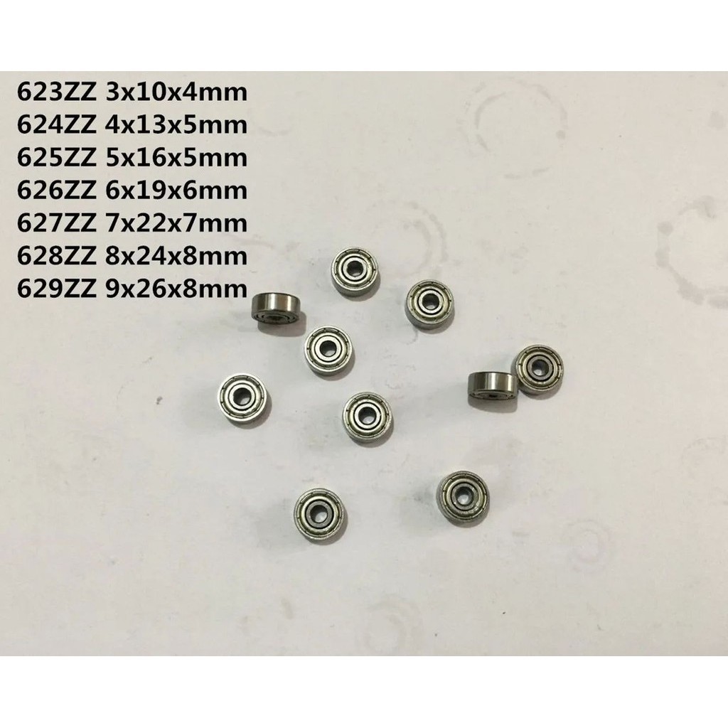 2-10 ชิ้น 623ZZ 624ZZ 625ZZ 626ZZ 627ZZ 628ZZ โลหะปิดผนึกแบริ่ง Ball Bearing