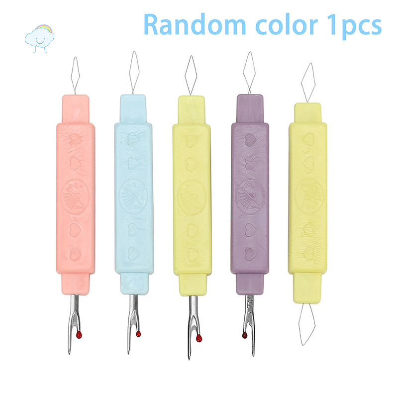 TWOE เย็บ Threader Seam Ripper เครื่องมือเย็บผ้าอเนกประสงค์เครื่องตัดด้ายบ้านแบบพกพาคู่ฝาครอบป้องกัน 2-in-1 TH