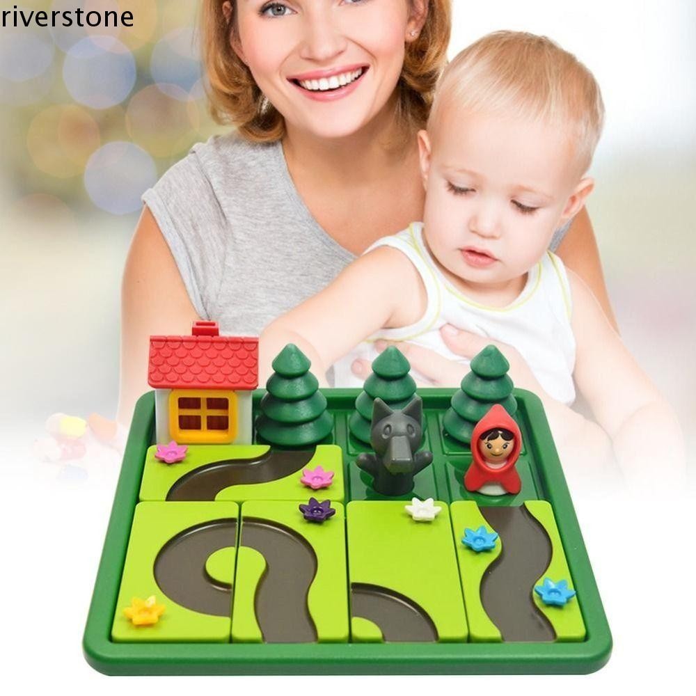 Riverstone เกมกระดาน Hide&Seek, Big Bad Wolf Pig Little Red Riding Hood Smart, Puzzle Logic Game กล่องสีสันสดใส Clearance Jigsaw Puzzle Education