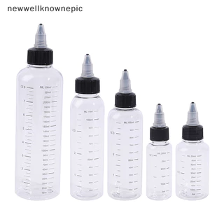 Newwellknownepic 30ml-250ml พลาสติก PET Liquid ความจุขวดหยดหมึกสีภาชนะ TH