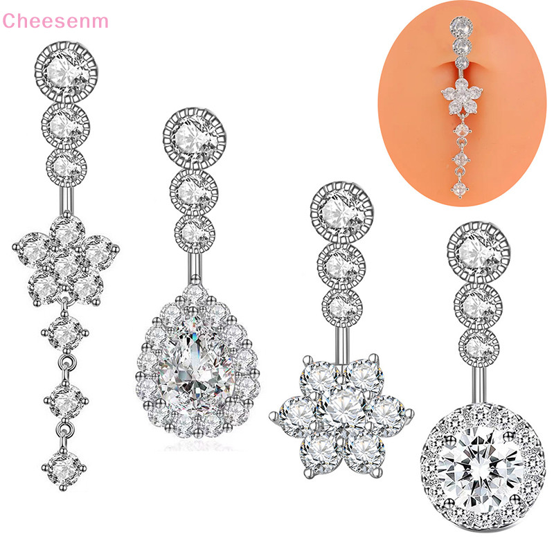 Cheenm แฟชั่นคริสตัลZircon Bellyปุ่มแหวนผู้หญิงสาวเซ็กซี่ดอกไม้สะดือแหวนเครื่องประดับอุปกรณ์เสริมของขวัญTH