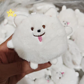 [JBTH] 1PC Samoyed ตุ๊กตาตุ๊กตา Squeak ตุ๊กตาสัตว์พวงกุญแจ Plushies ของเล่นผู้ถือกุญแจกระเป๋าจี้อุปกรณ์เสริมกุญแจรถ [JB]